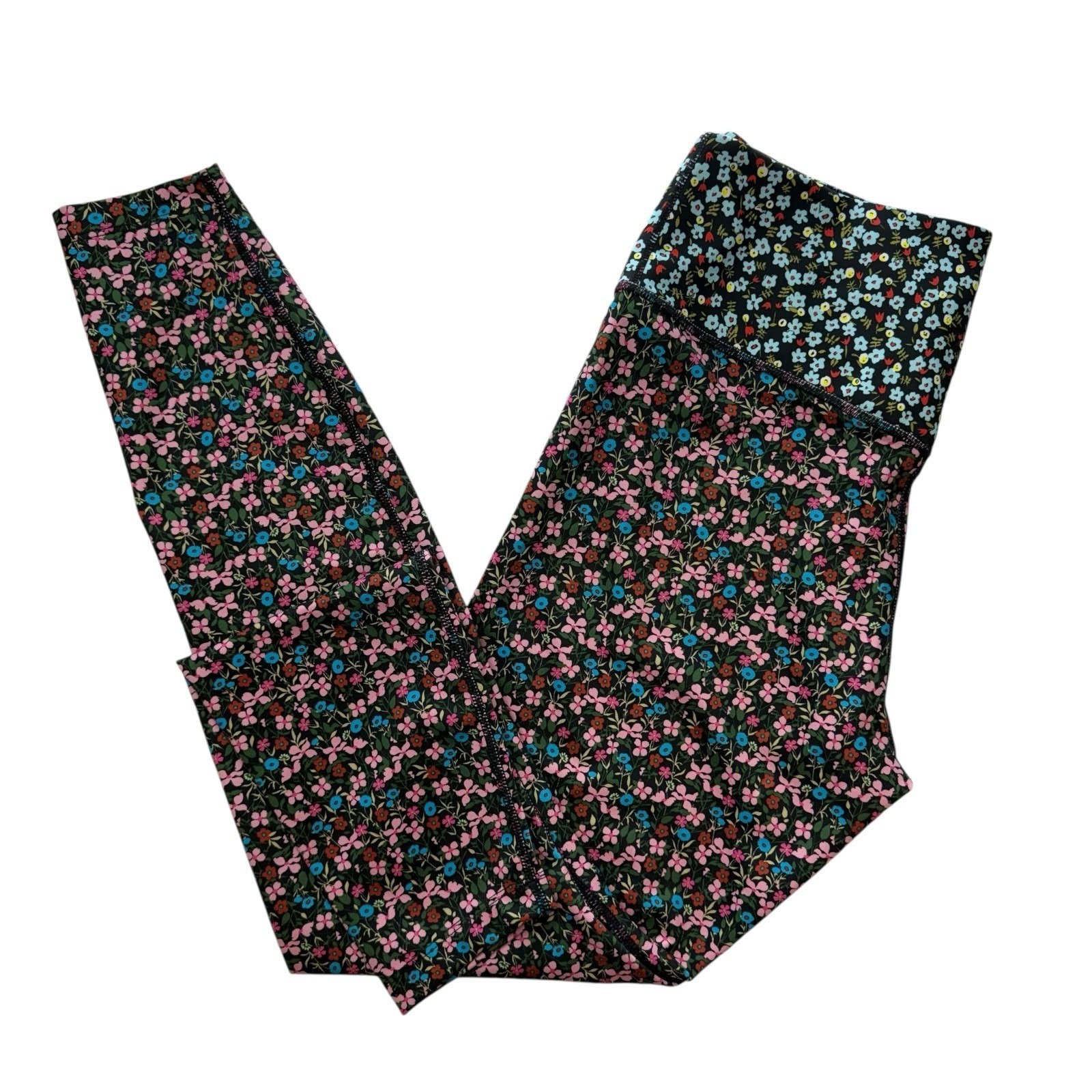 Nike Dri-Fit Full Length Floral Mixed Print Training Leggings Multicolor Medium